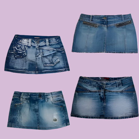 Y2K European Denim Micro Mini Skirt Suppliers